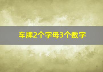 车牌2个字母3个数字