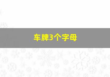 车牌3个字母