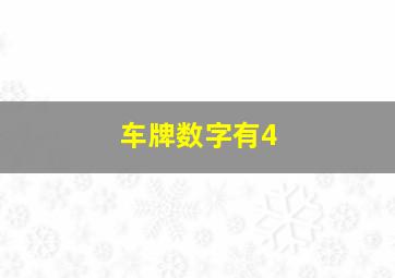 车牌数字有4