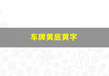 车牌黄底黄字