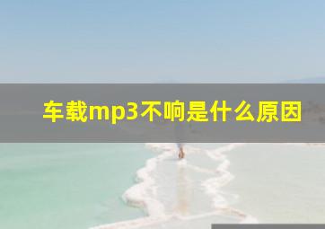 车载mp3不响是什么原因