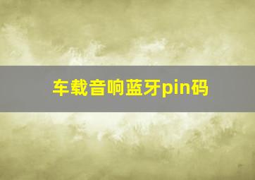 车载音响蓝牙pin码