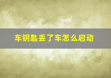 车钥匙丢了车怎么启动