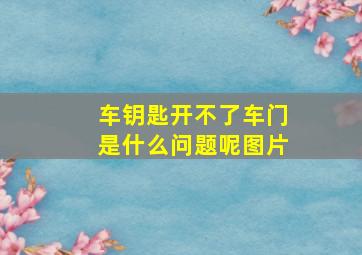 车钥匙开不了车门是什么问题呢图片