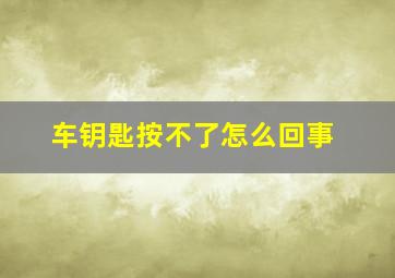 车钥匙按不了怎么回事