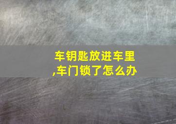 车钥匙放进车里,车门锁了怎么办