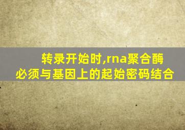 转录开始时,rna聚合酶必须与基因上的起始密码结合