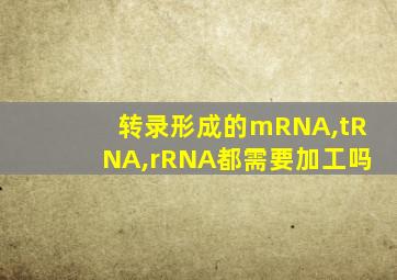 转录形成的mRNA,tRNA,rRNA都需要加工吗