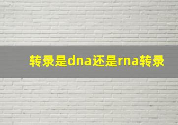 转录是dna还是rna转录