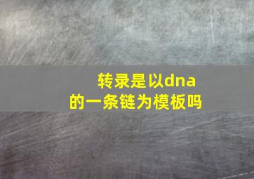 转录是以dna的一条链为模板吗