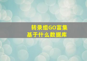 转录组GO富集基于什么数据库