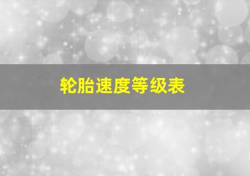 轮胎速度等级表