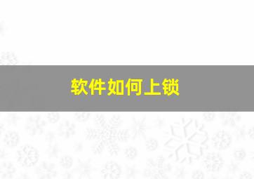 软件如何上锁