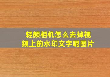 轻颜相机怎么去掉视频上的水印文字呢图片