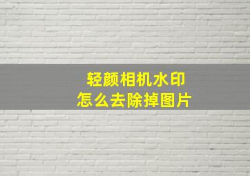 轻颜相机水印怎么去除掉图片