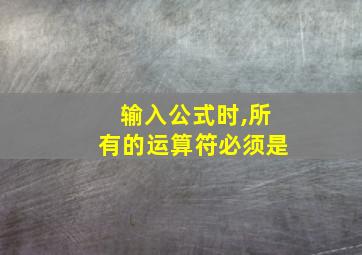 输入公式时,所有的运算符必须是