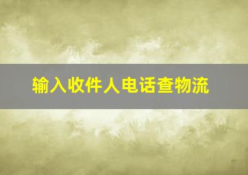 输入收件人电话查物流