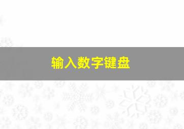 输入数字键盘