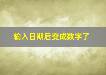 输入日期后变成数字了