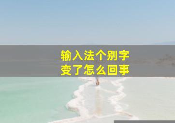 输入法个别字变了怎么回事