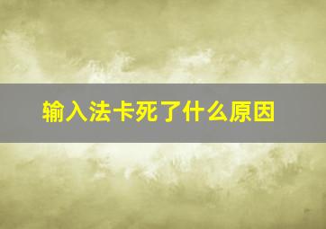 输入法卡死了什么原因