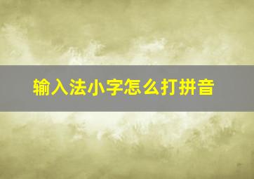 输入法小字怎么打拼音