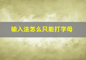 输入法怎么只能打字母