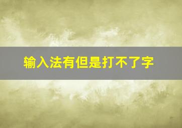 输入法有但是打不了字