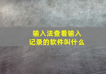 输入法查看输入记录的软件叫什么