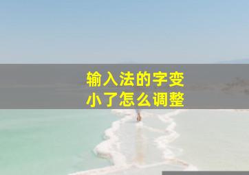 输入法的字变小了怎么调整