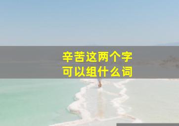 辛苦这两个字可以组什么词