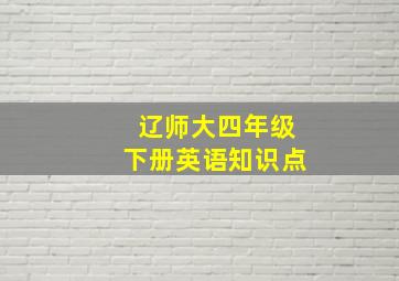 辽师大四年级下册英语知识点