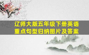 辽师大版五年级下册英语重点句型归纳图片及答案