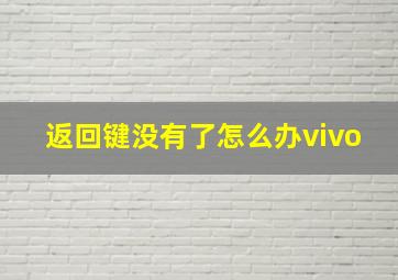 返回键没有了怎么办vivo