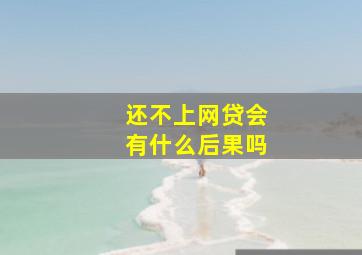 还不上网贷会有什么后果吗