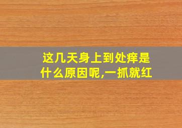 这几天身上到处痒是什么原因呢,一抓就红