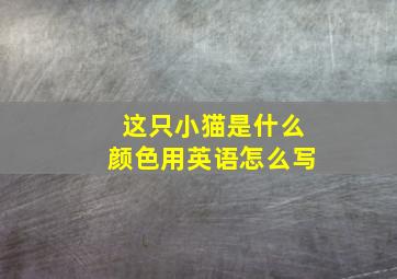 这只小猫是什么颜色用英语怎么写