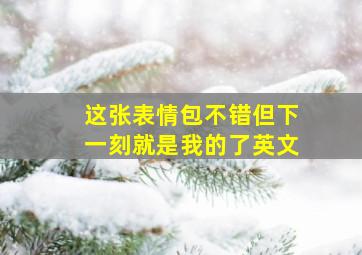 这张表情包不错但下一刻就是我的了英文