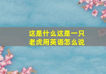 这是什么这是一只老虎用英语怎么说