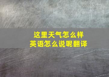 这里天气怎么样英语怎么说呢翻译