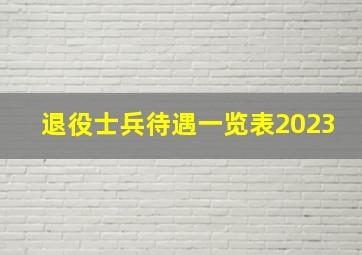 退役士兵待遇一览表2023