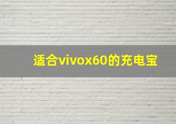 适合vivox60的充电宝