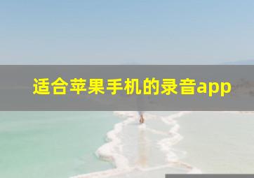 适合苹果手机的录音app