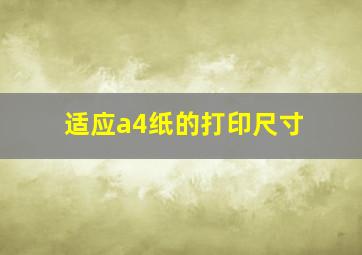 适应a4纸的打印尺寸