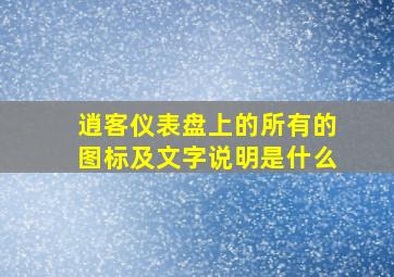 逍客仪表盘上的所有的图标及文字说明是什么