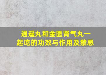 逍遥丸和金匮肾气丸一起吃的功效与作用及禁忌