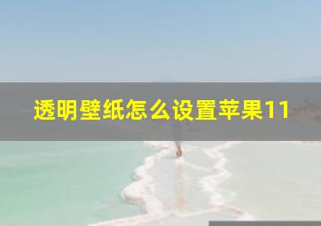 透明壁纸怎么设置苹果11