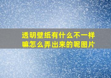 透明壁纸有什么不一样嘛怎么弄出来的呢图片