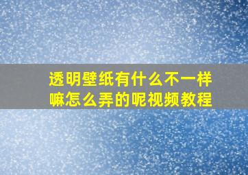 透明壁纸有什么不一样嘛怎么弄的呢视频教程