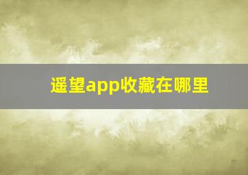 遥望app收藏在哪里